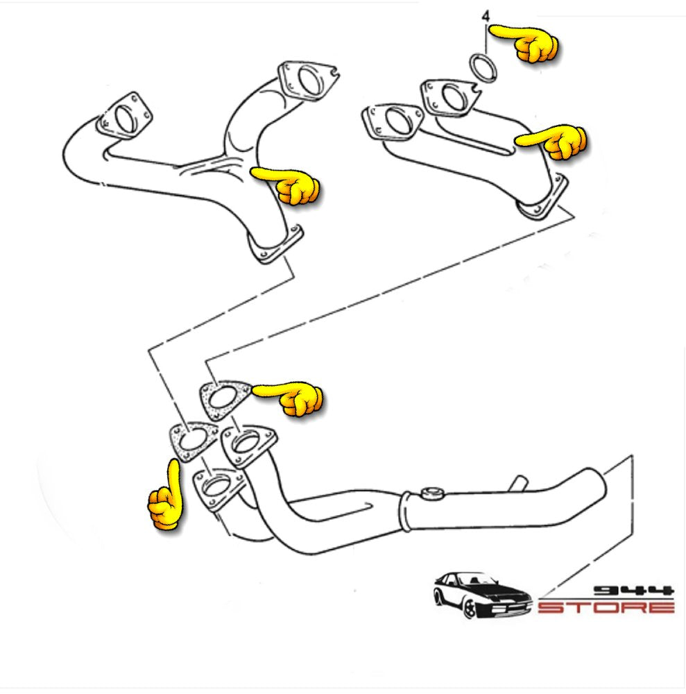 944S / 944S2 Ceramic Coated Exhaust Header Kit
